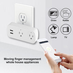 Smart WiFi Outlet with Dual USB Charging & App Control