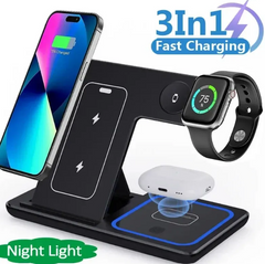 15W Foldable 3-in-1 Wireless Charging Station