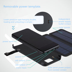 Foldable Solar Power Bank with Detachable Panels