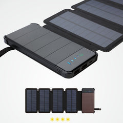 Foldable Solar Power Bank with Detachable Panels