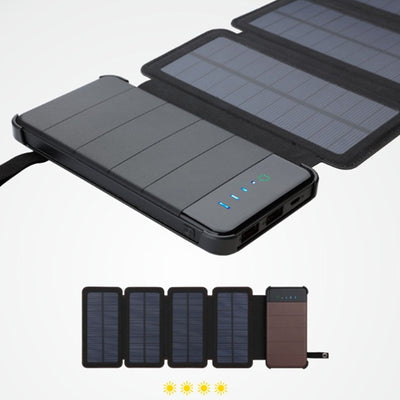 Foldable Solar Power Bank with Detachable Panels