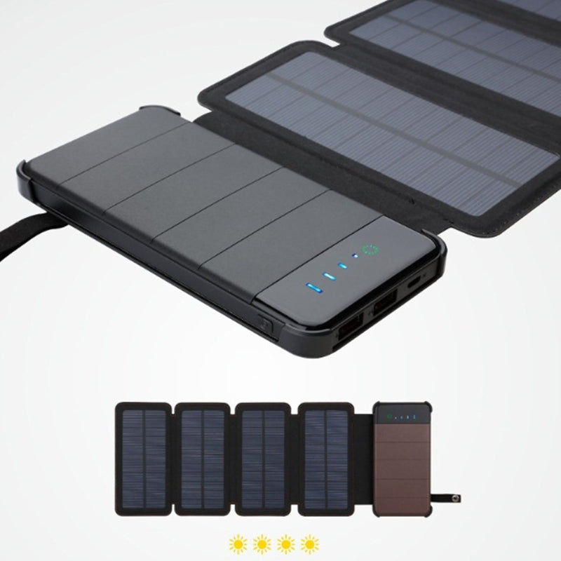 Foldable Solar Power Bank with Detachable Panels